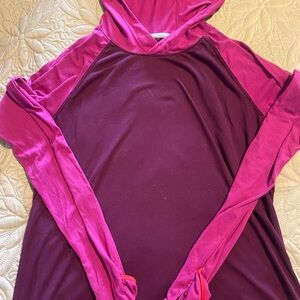 Nike Women's Long Sleeve Hoodie - Fuchsia and Plum